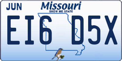 MO license plate EI6D5X