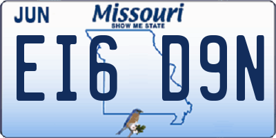 MO license plate EI6D9N