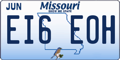 MO license plate EI6E0H