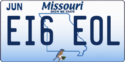 MO license plate EI6E0L