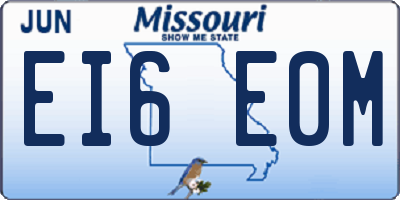 MO license plate EI6E0M
