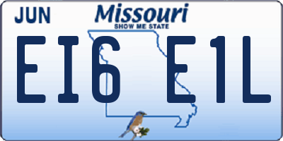 MO license plate EI6E1L