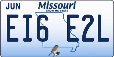 MO license plate EI6E2L