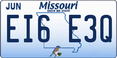 MO license plate EI6E3Q