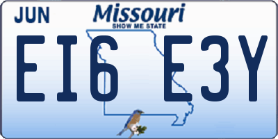 MO license plate EI6E3Y