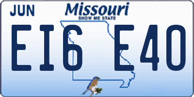 MO license plate EI6E4O
