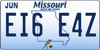 MO license plate EI6E4Z