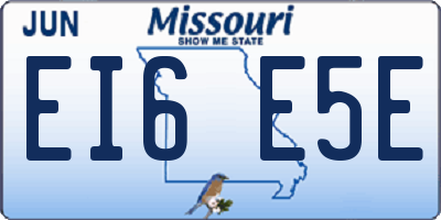 MO license plate EI6E5E