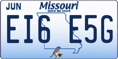MO license plate EI6E5G