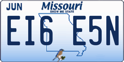 MO license plate EI6E5N
