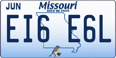 MO license plate EI6E6L