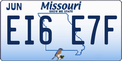 MO license plate EI6E7F