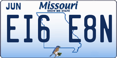 MO license plate EI6E8N
