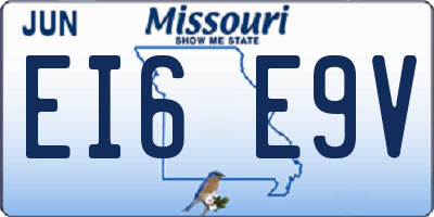 MO license plate EI6E9V