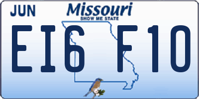 MO license plate EI6F1O