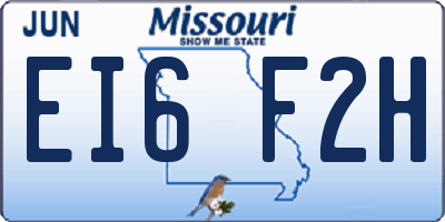 MO license plate EI6F2H