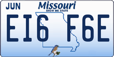 MO license plate EI6F6E