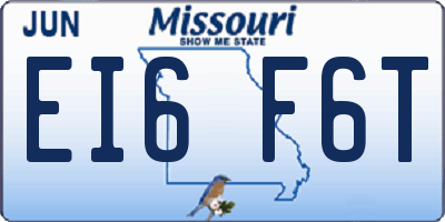MO license plate EI6F6T