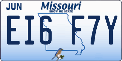 MO license plate EI6F7Y