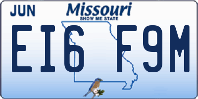 MO license plate EI6F9M