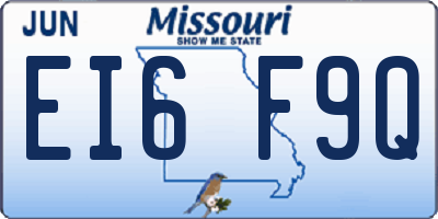 MO license plate EI6F9Q
