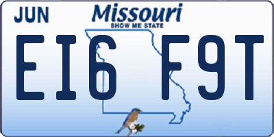 MO license plate EI6F9T