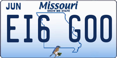 MO license plate EI6G0O