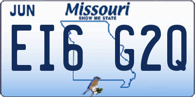 MO license plate EI6G2Q