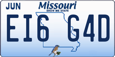 MO license plate EI6G4D