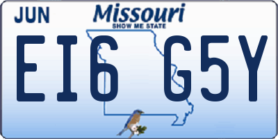 MO license plate EI6G5Y