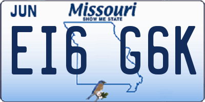 MO license plate EI6G6K