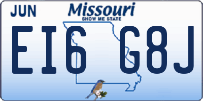 MO license plate EI6G8J