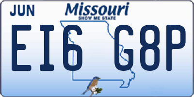 MO license plate EI6G8P