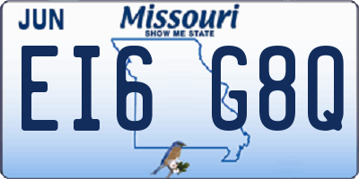 MO license plate EI6G8Q
