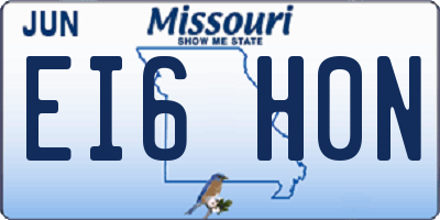 MO license plate EI6H0N