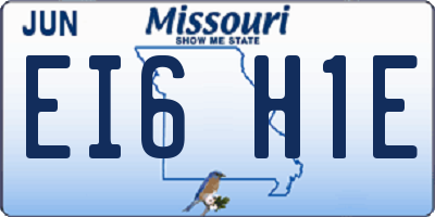 MO license plate EI6H1E