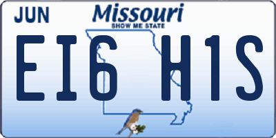 MO license plate EI6H1S