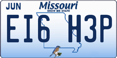 MO license plate EI6H3P