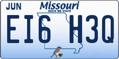 MO license plate EI6H3Q