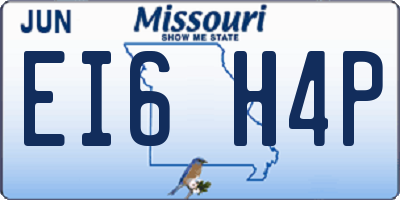 MO license plate EI6H4P