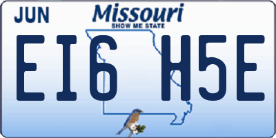 MO license plate EI6H5E