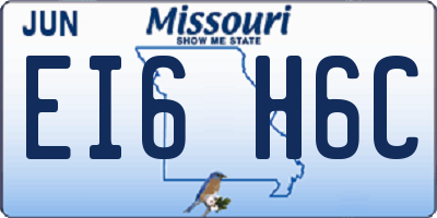 MO license plate EI6H6C