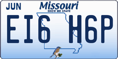 MO license plate EI6H6P