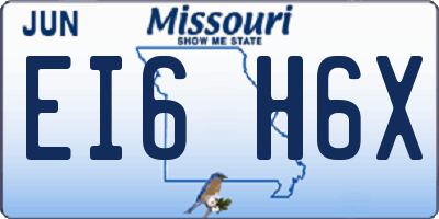 MO license plate EI6H6X