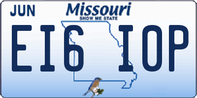 MO license plate EI6I0P