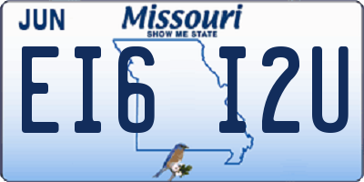 MO license plate EI6I2U