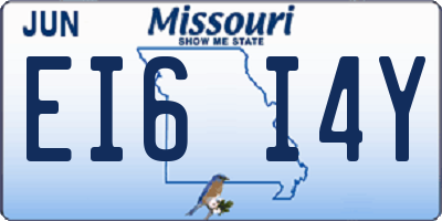 MO license plate EI6I4Y