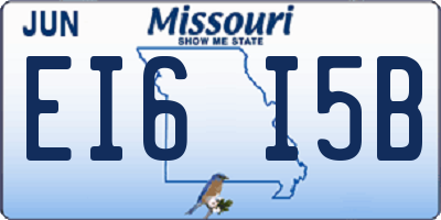 MO license plate EI6I5B