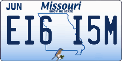 MO license plate EI6I5M