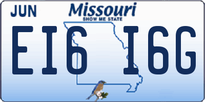 MO license plate EI6I6G